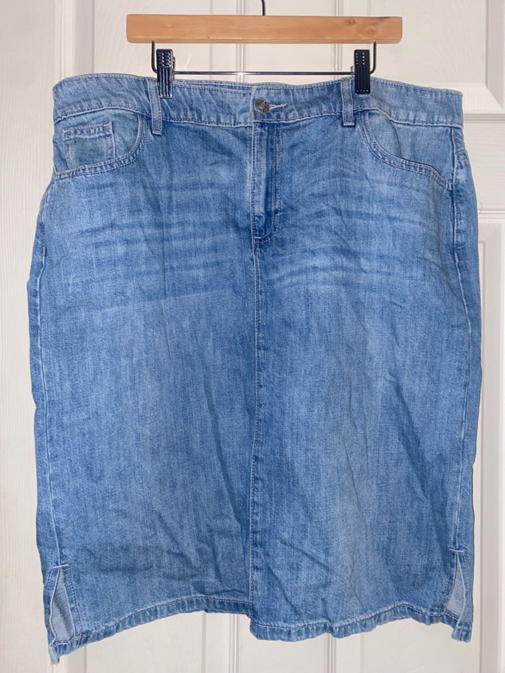 Chico's Light Blue Denim Jeans Skirt